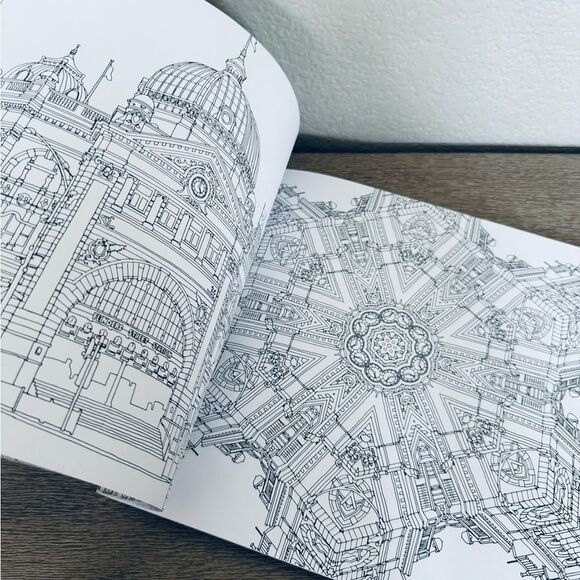 Fantastic Cities Adult Coloring Book - Picture 8 of 9